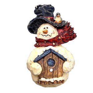 Boyds Bear Collectible Holiday Snowman With Birdhouse Brooch Pin Christmas